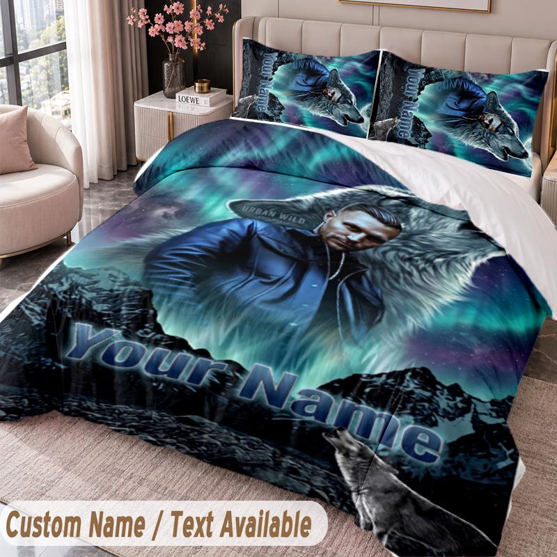 Custom Name Text 3Pcs Bedding Set Kontra K Duvet Cover And Two Pillowcases