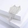 Trendy Rhinestone Heart Pin Shiny Casual Lapel Pins Jewelry Accessories Tassel Love Brooches  Party