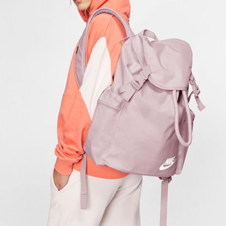 Nike Heritage Polyester Backpack Regular Unisex Pink Lightweight Casual BA6150-516