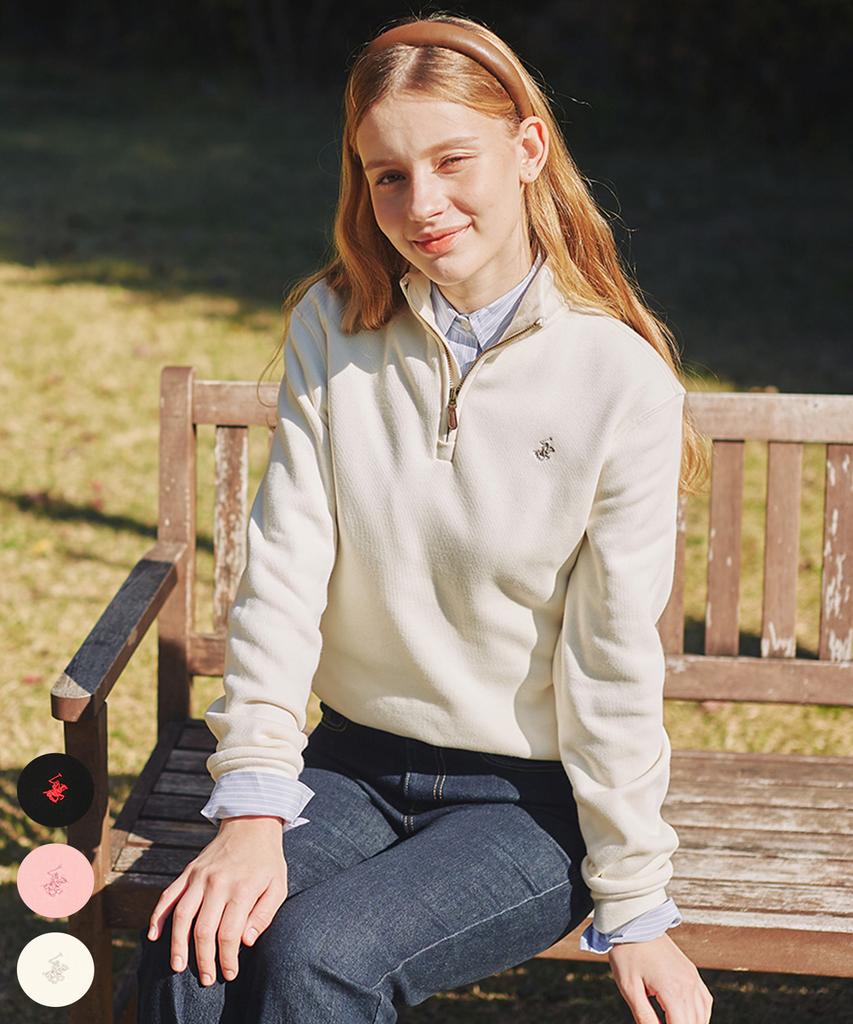 BHPOLOCLUB Women'S Signature Fleece-Lined Half-Zip 3 Colors Ts484