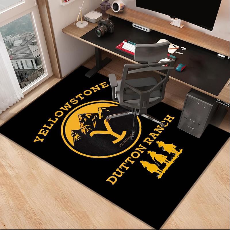 Yellows-tone Dutton Ranch Office Rug Chair Mat, Game Carpet, Suitable for Front Door, Bedroom, Living Room, Desk, Holiday Gift