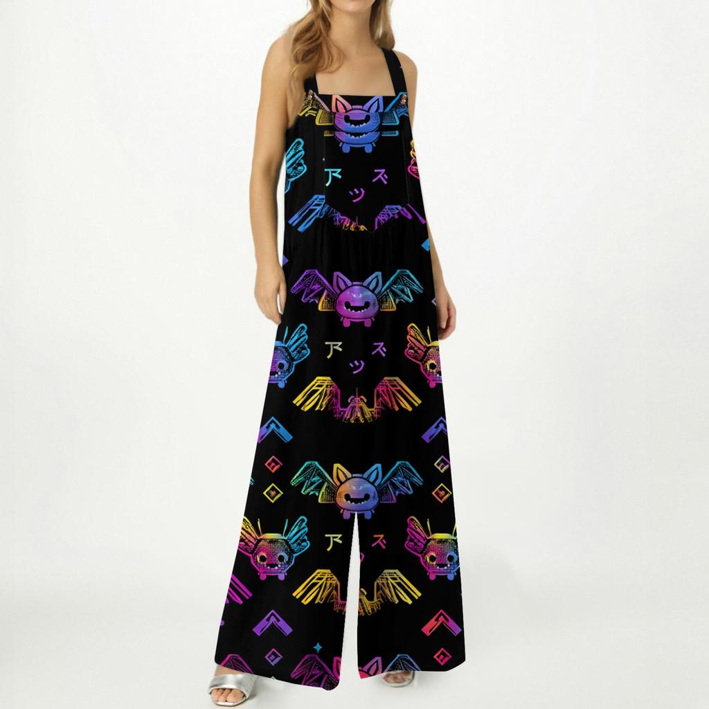 Женский комбинезон с принтом, повседневный свободный комбинезон