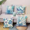 Blue Ocean Pillowcase with Turtle Shell and ScallopsSuitable for Sofa Car Bedroom Decorative Cushion Cover Pillow Cover