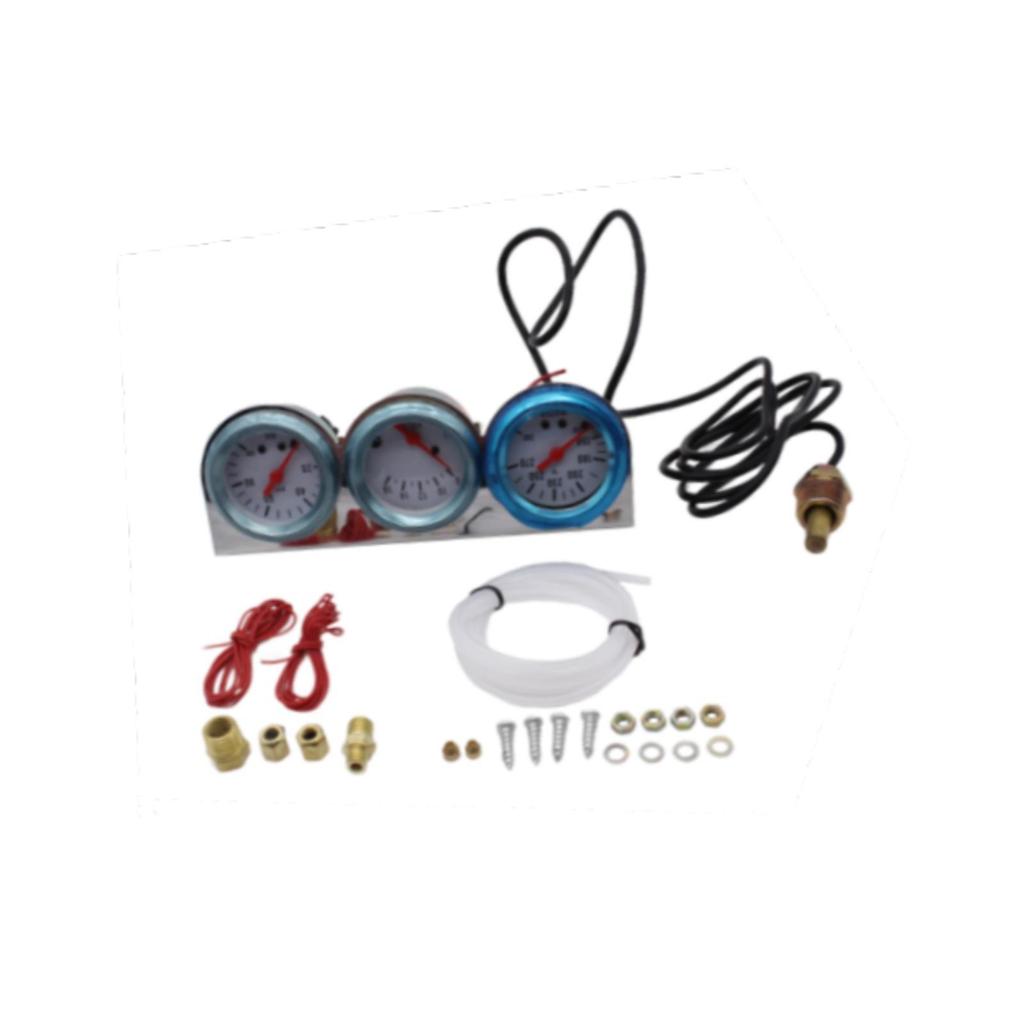 Car Triple Gauge Professional Easy to Install for 12V Vehicles Replacement Universal Auto Accessories Voltmeter Water Temp Gauge