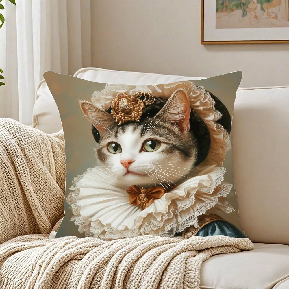 Cute Cat Printing Decorative Pillow Case Pattern Printed Pillowcase For Living Room Sofa Cushion Cover & Bedroom Decor