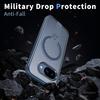 For Google Pixel 9a Magnetic Case Kickstand Grid Texture TPU PC Phone Back Cover