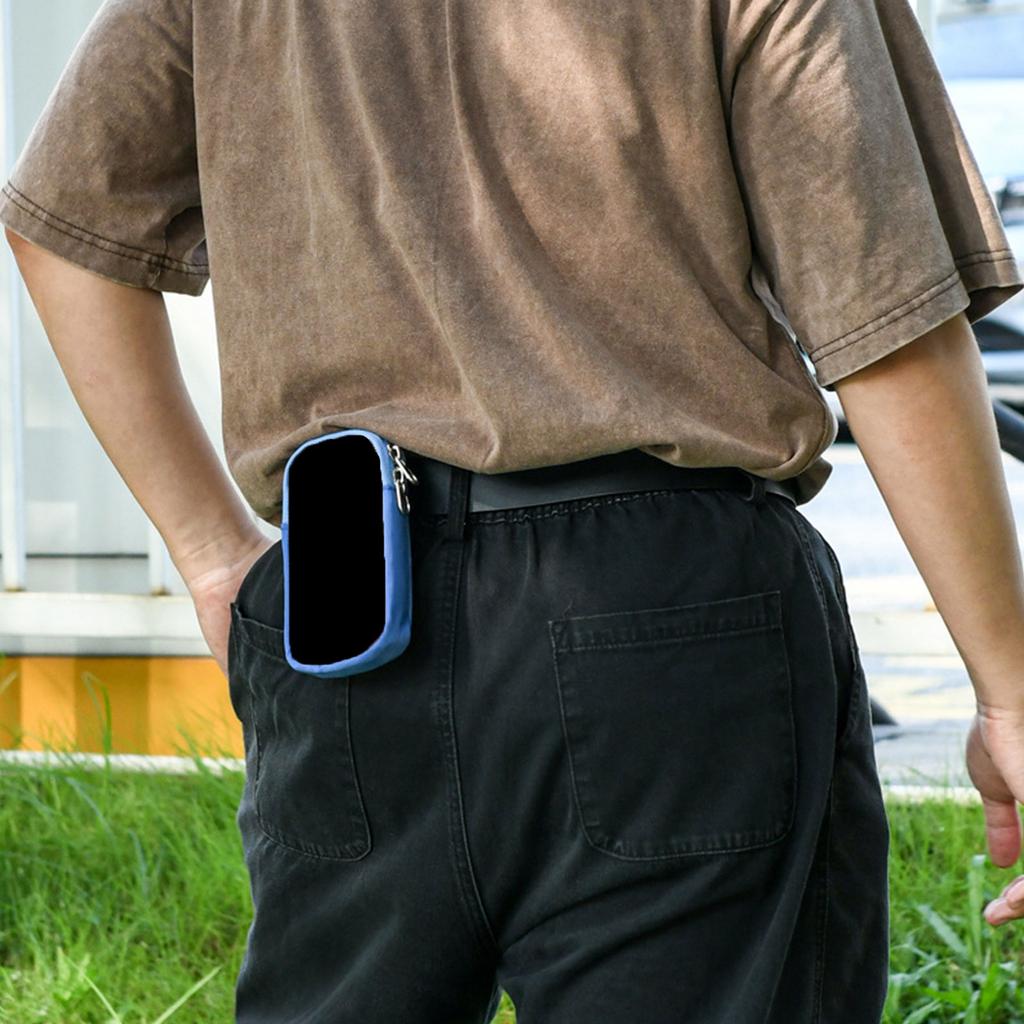 Портативная сумка для хранения MP3/MP4 с карабином, удобный дорожный чехол с прозрачным окном, устойчивый к ударам органайзер