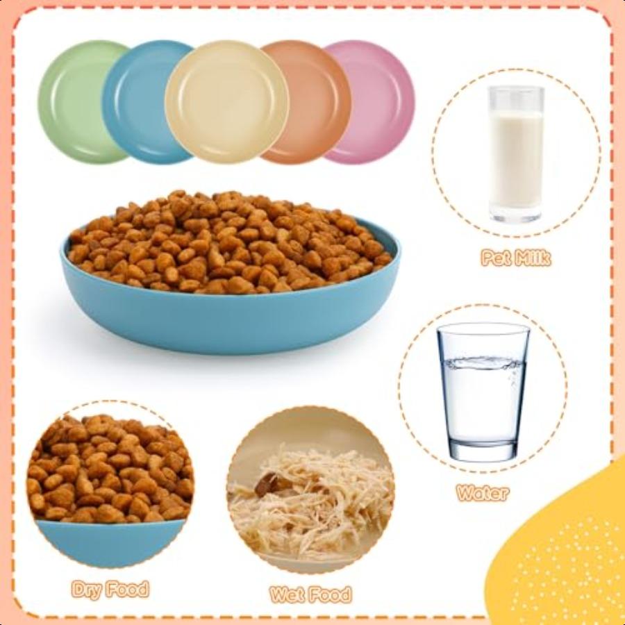 Набор из 20 штук мелких кошачьих мисок 5,5 дюймов пластиковые тарелки для кошачьего корма для влажного корма для котят с короткими лапами