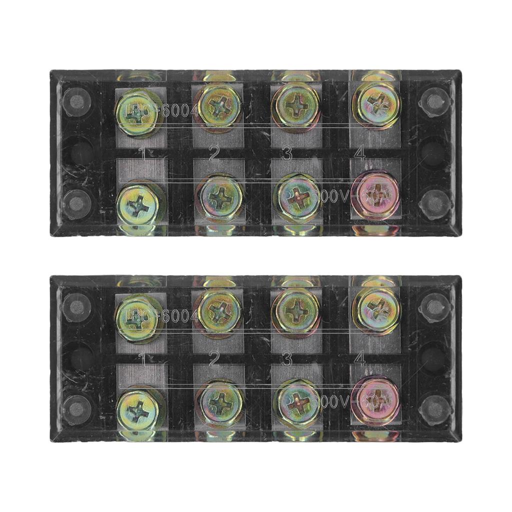 Terminal Strip Dual Row Screw Clamp Wire Terminal Block with Clear Cover for Bridge Lighting 60A