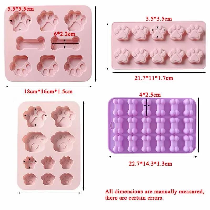 Cartoon Dog Cat Paw Pink Silicone Cake Molds for Food Supplement Biscuit Jelly Fondant Chocolate Baking Pan Ice Tray