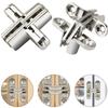 2 PCS Hidden Hinges Invisible Concealed Cross Hinge 180 Degree Folding Door Cross Hidden Hinge Zinc Alloy Concealed Hinges Door Blind For Wooden Doors