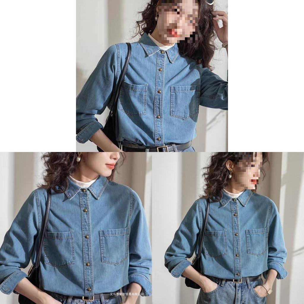 Vintage Blue Cotton Blend Sleeveless Shirt With Abstract Print For Women Fall