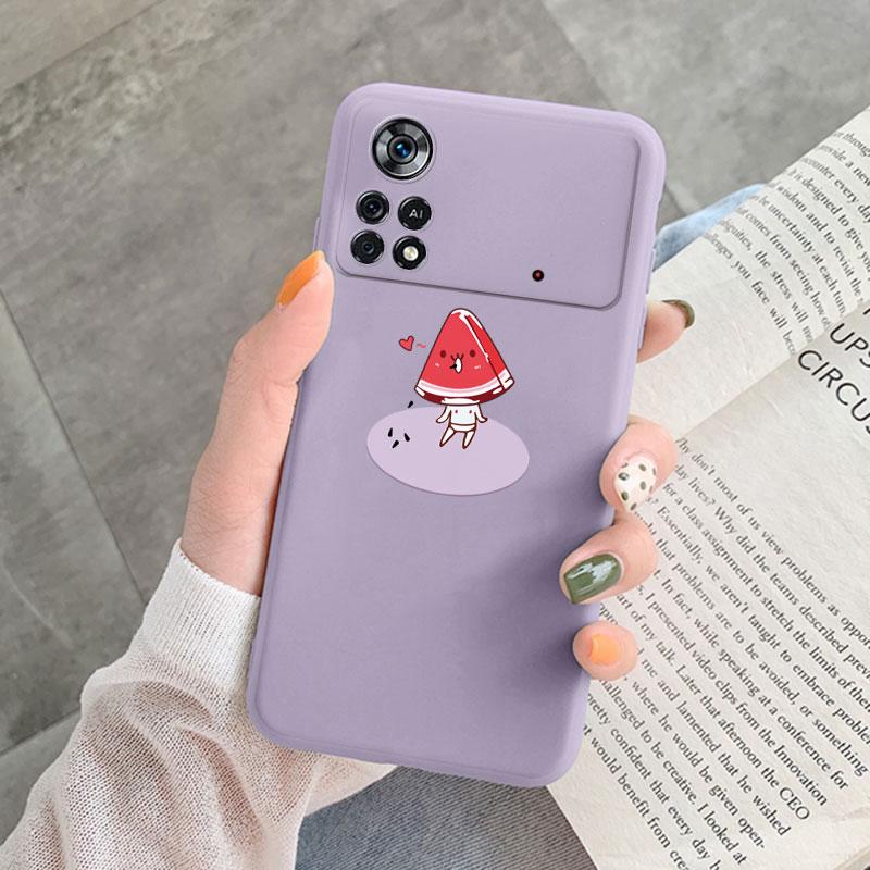 For POCO X4 Pro 5G NFC Case Watermelon Cute Fruit Love Heart Butterfly Women Dog Flower Silicone For Poco X4pro 5 G Phone Cover