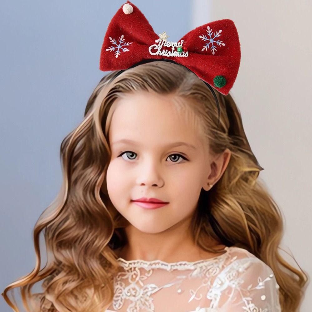 Sequins Bowknot Hair Hoop Shiny Christmas Headband Elegant Christmas Hairband Kids