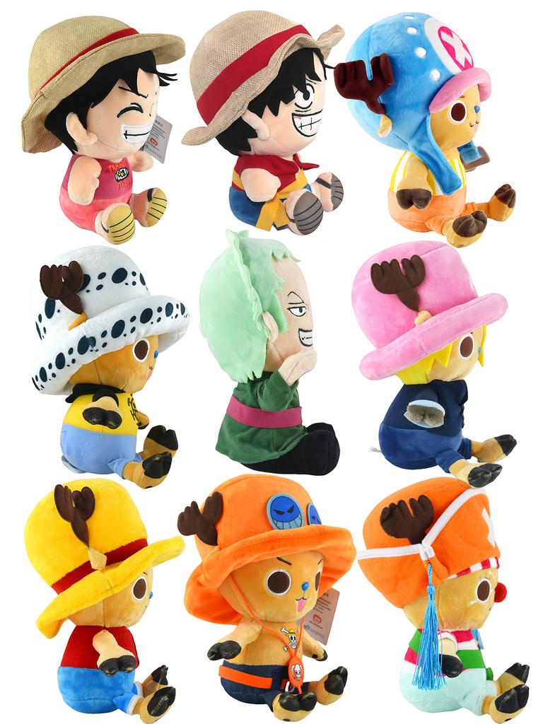 Японское аниме 25 см One Piece Оригинальные плюшевые игрушки CartoonFigure Luffy Chopper Ace Roronoa Zoro Милая мягкая кукла Дети Рождественские подарки