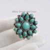 Natural Turquoise Ring, Multi Stone Cluster Ring, Birthday Ring, 925 Sterling Silver Ring, Kingman Turquoise Boho Ring, Handmade ring