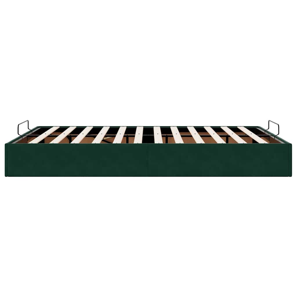 Ottoman Bed without Mattress Dark Green 140x190 cm Velvet