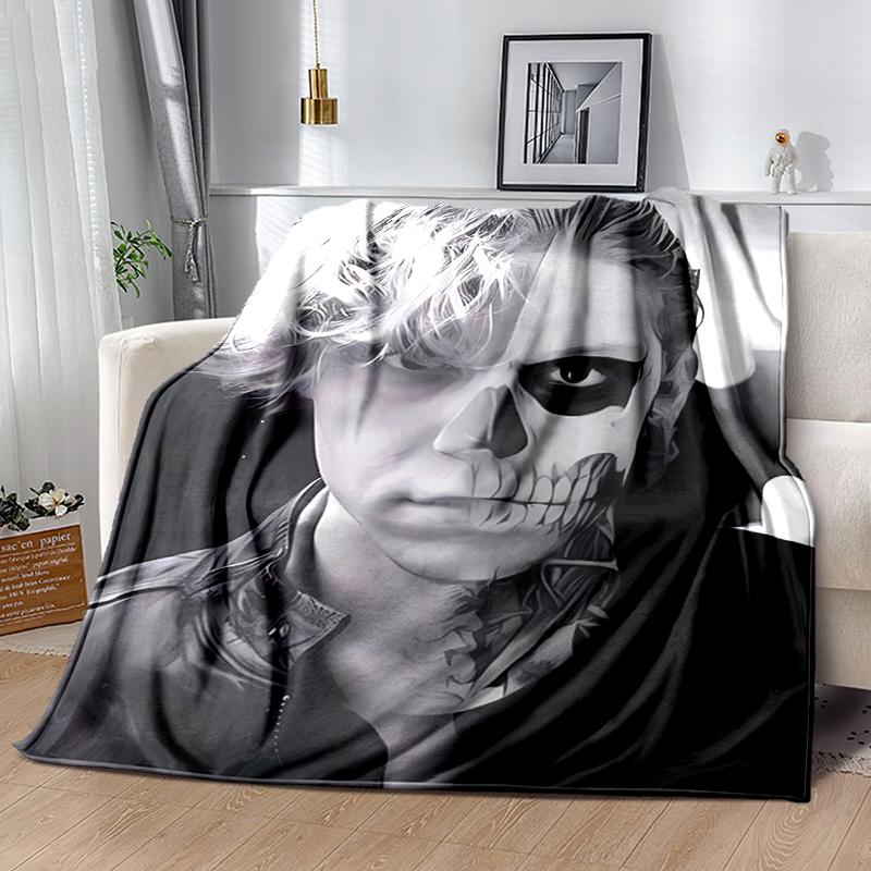 1pc Blanket Evan Peters Print Design, Lightweight Blanket for Sofa, Bed- Soft &Warm, Gift for All Seasons like Christmas, Halloween