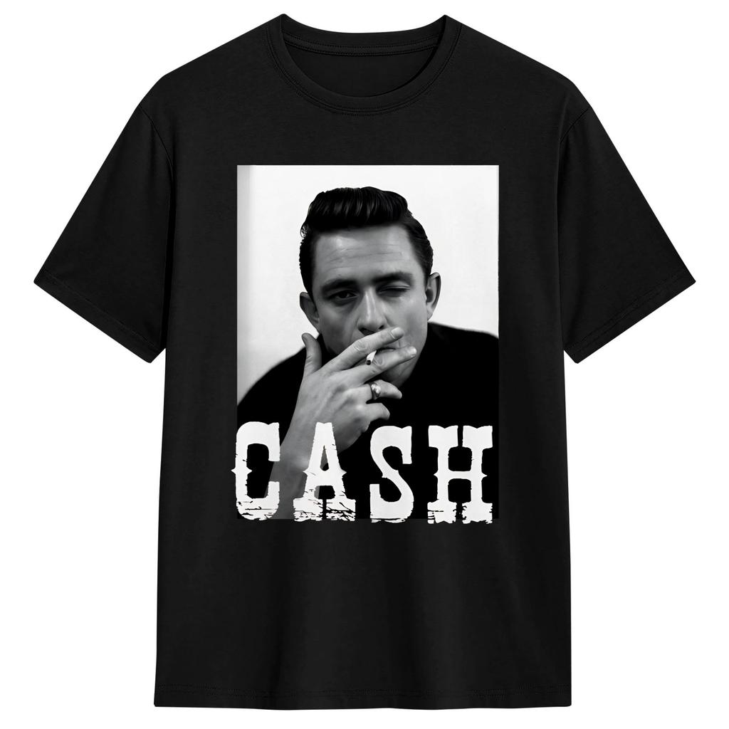 Vintage T Shirt Johnny Cash 100 Cotton T Shirts Hip Hop Tshirt for Unisexs Summer Aesthetic Printed Short Sleeve Tops