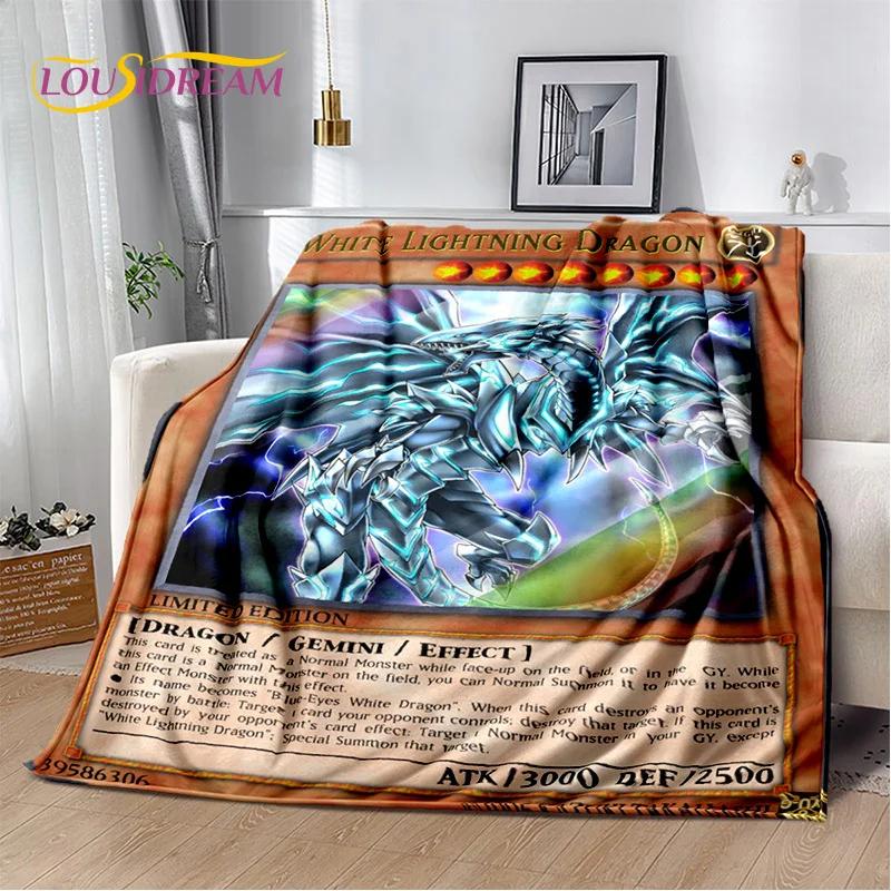 Монстр Золотая Карта Мультфильм Yu-Gi-Oh Синеглазый Белый Дракон Игра Мягкое Фланелевое Одеяло для Кровати Спальни Дивана Пикника, Отдых на Свежем Воздухе 013
