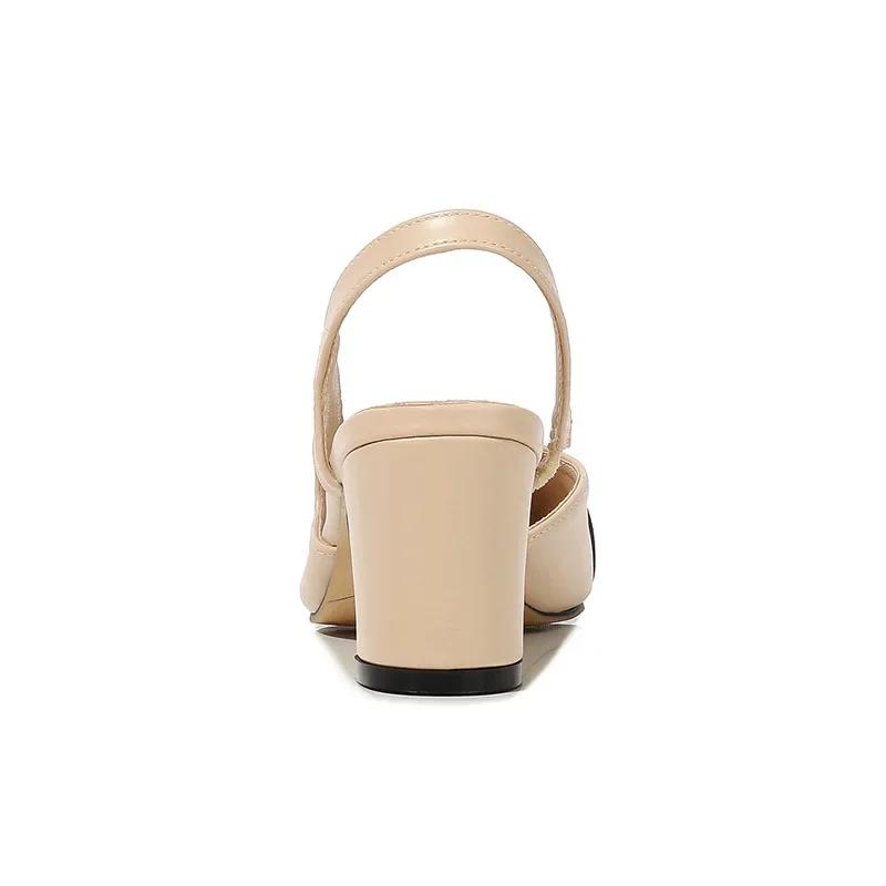 Новые сандалии с острым носком, модные туфли на плоской подошве на низком квадратном каблуке, корейская женская обувь одного цвета для вечеринок, Chaussure Femme 2024