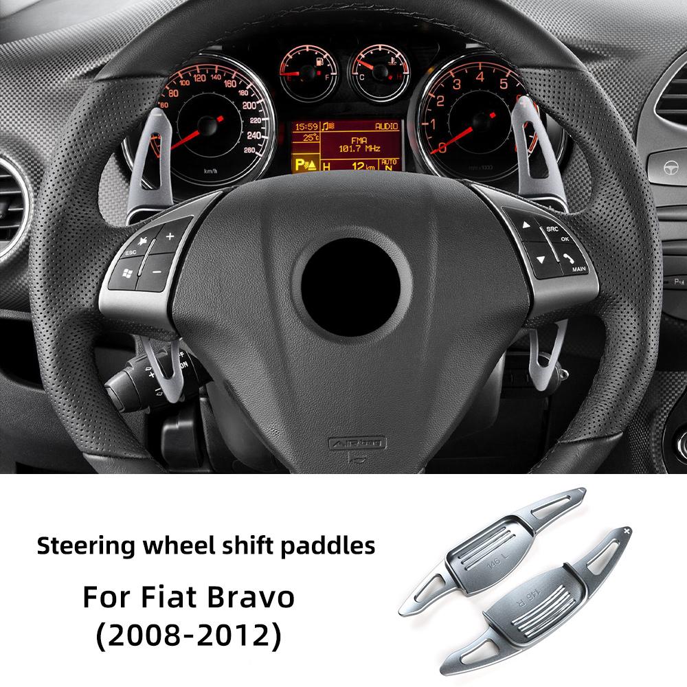Aluminum For Fiat Bravo 2008 2009 2010 2011 2012 Car Steering Wheel Shift Paddle DSG Extension Gear Stickers