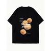 Oversized T Shirt Black My Love Potato Print Graphic Tee Casual Streetwear Summer Outfit Unisex Fashion Top