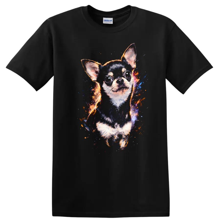 Chihuahua Dog Painting Colorful Art T Shirt Cute Dog Lover Tee