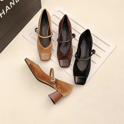 2024 Ретро Элегантные Туфли На Высоком Каблуке С Квадратной Головкой для Женщин Модные Новые Весна и Осень Женские Черные Лоферы Love