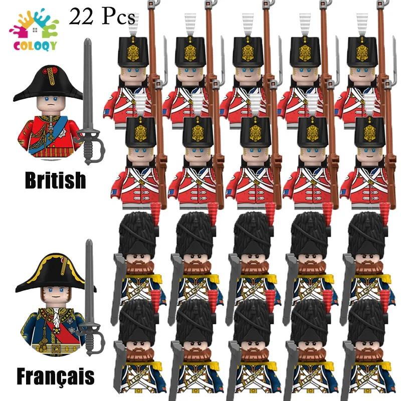 Kids Toys 22Pcs/10Pcs Napoleonic Wars Military Soldier Building Blocks Imperial Navy Figures Toys For Kids Birthday Gifts