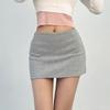 Женская мини-юбка серая с низкой талией облегающая юбка-шорты на бедрах Y2k сексуальный стиль одежда весна-лето