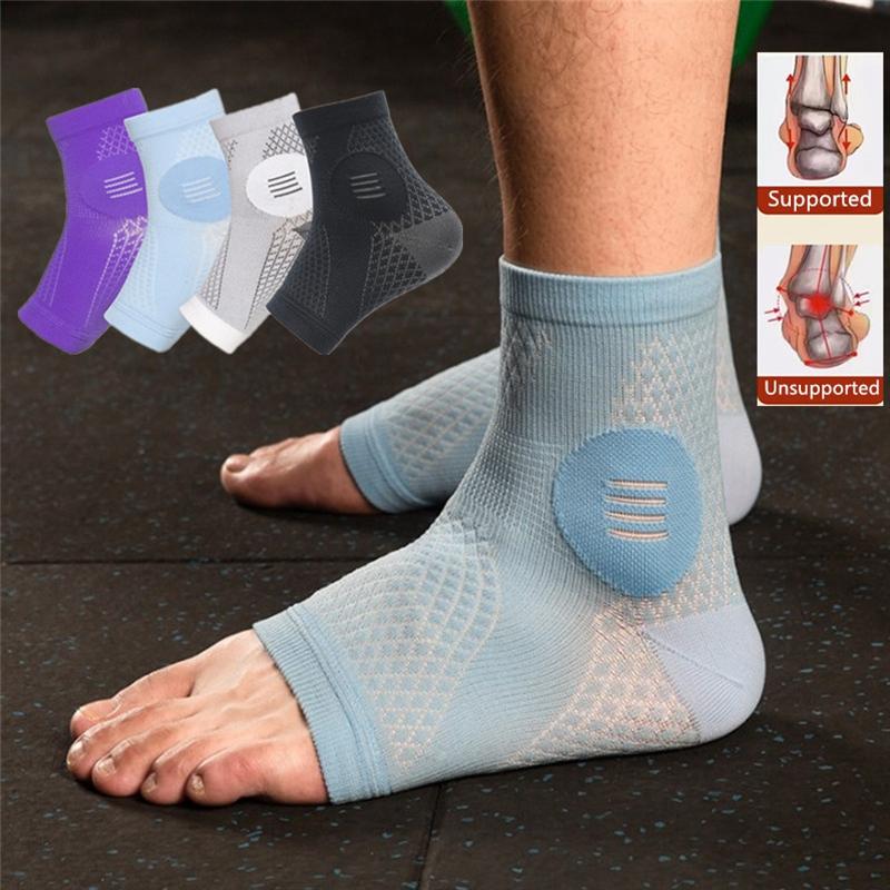 Women's Men's Neuro Socks Foot Pain Relief Soothing Compression Socks Design Purple Elastic Anti-Slip