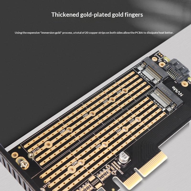 Dual M.2 Pcie 4.0 Adapter For Nvme/Ngff Ssd Nvme (M Key) And Sata (B Key) Ssd To Pcie X4 X8 X16 Slot For Desktop Pc Sk6