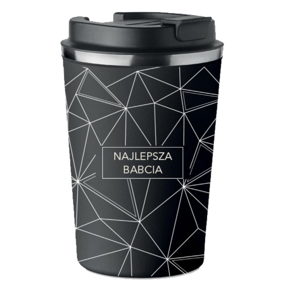 Kubek termiczny premium czarny najlepsza babcia prezent dla babci kt_161