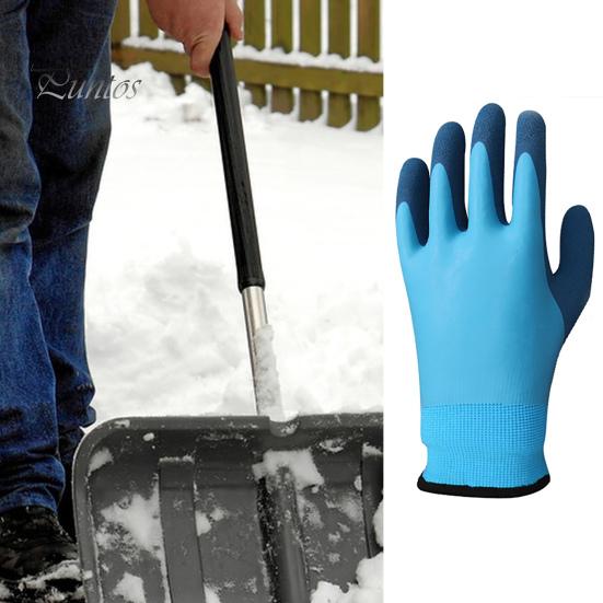 1 пара зимних рабочих перчаток, теплая плюшевая подкладка, противоскользящие водонепроницаемые перчатки для защиты рук, работа по дому, работа во дворе, садоводство, латексные перчатки