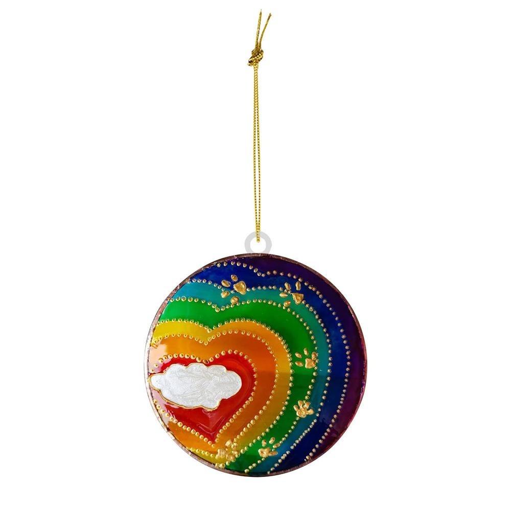 1 шт. Радужный мост, мемориальные ловцы солнца для домашних животных, акриловые украшения, украшения для автомобиля, рождественской елки, серебро и розовое золото