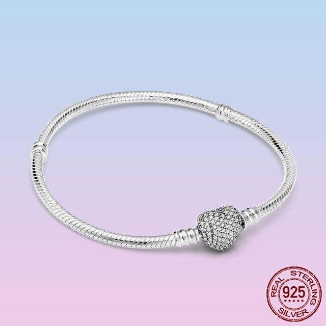 Элегантный браслет Pulseira из стерлингового серебра 925 пробы, браслет-цепочка в виде змеи бесконечности для женщин, оригинальный подарок в виде бусин с подвесками