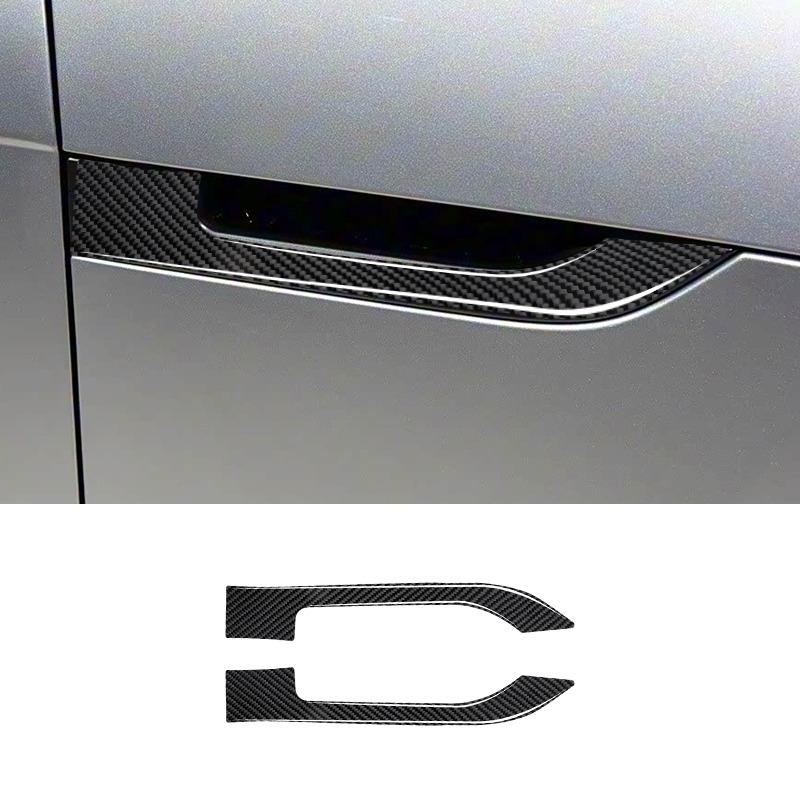 2PCS Real Carbon Fiber Car Side Fender Air Outlet Decoration Sticker For Jaguar F-Type 2013-2022 Car Exterior Accessories