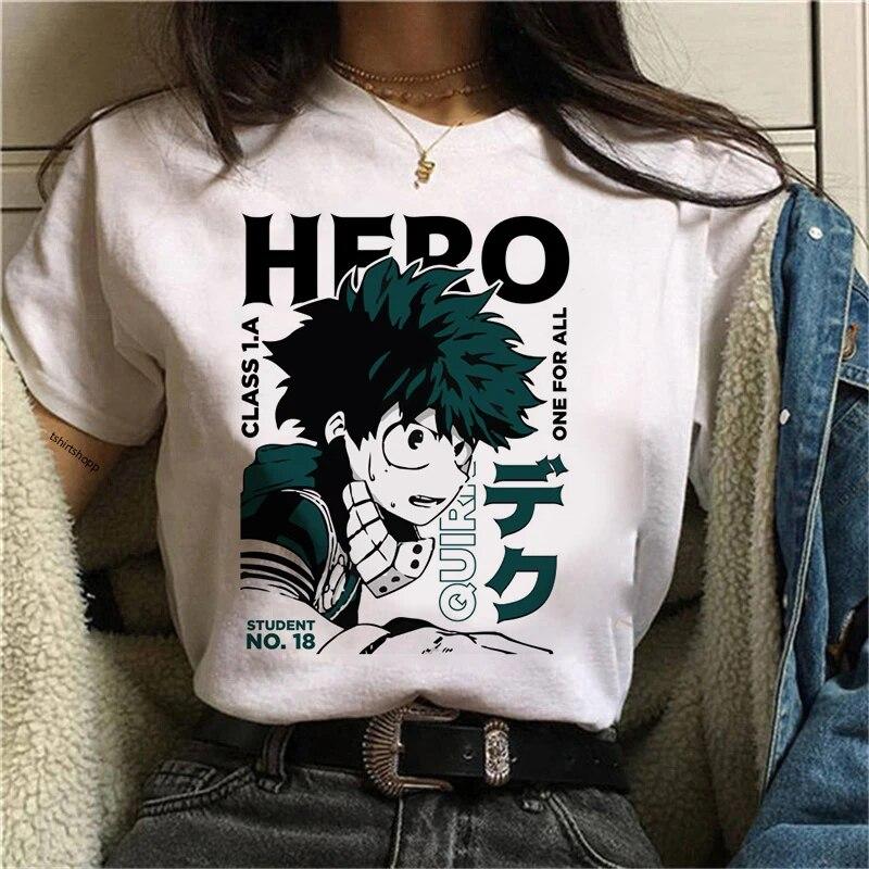 Одежда в стиле аниме Футболка Shoto Todorok Deku Harajuku Футболка My Hero Academia Футболка Boku No Hero Academia Футболка Бакугоу Футболка унисекс