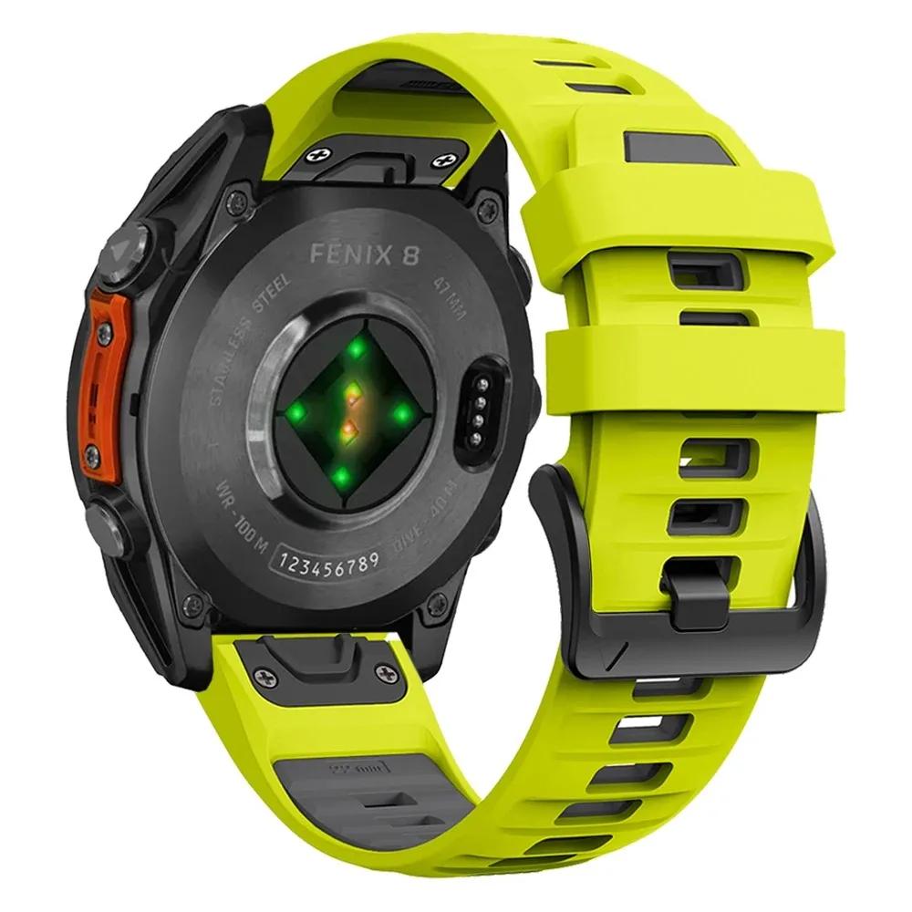QuickFit 26mm 22mm 20mm Two Tone Silicone Strap for Garmin Fenix 8 E 7X 7 7S Pro 6X 6 6S Pro 5X 5S 5 Plus Bracelet Band