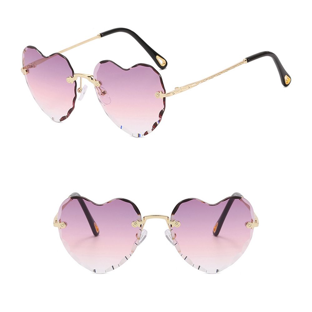 Love Heart Thin Metal Frame SunGlasses for Women Eyewear Heart-Shaped Sunglasses Heart Sunglasses