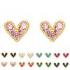 1 Pair Stud Earrings Heart Shape Cubic Zirconia Jewelry Sparkling Long Lasting