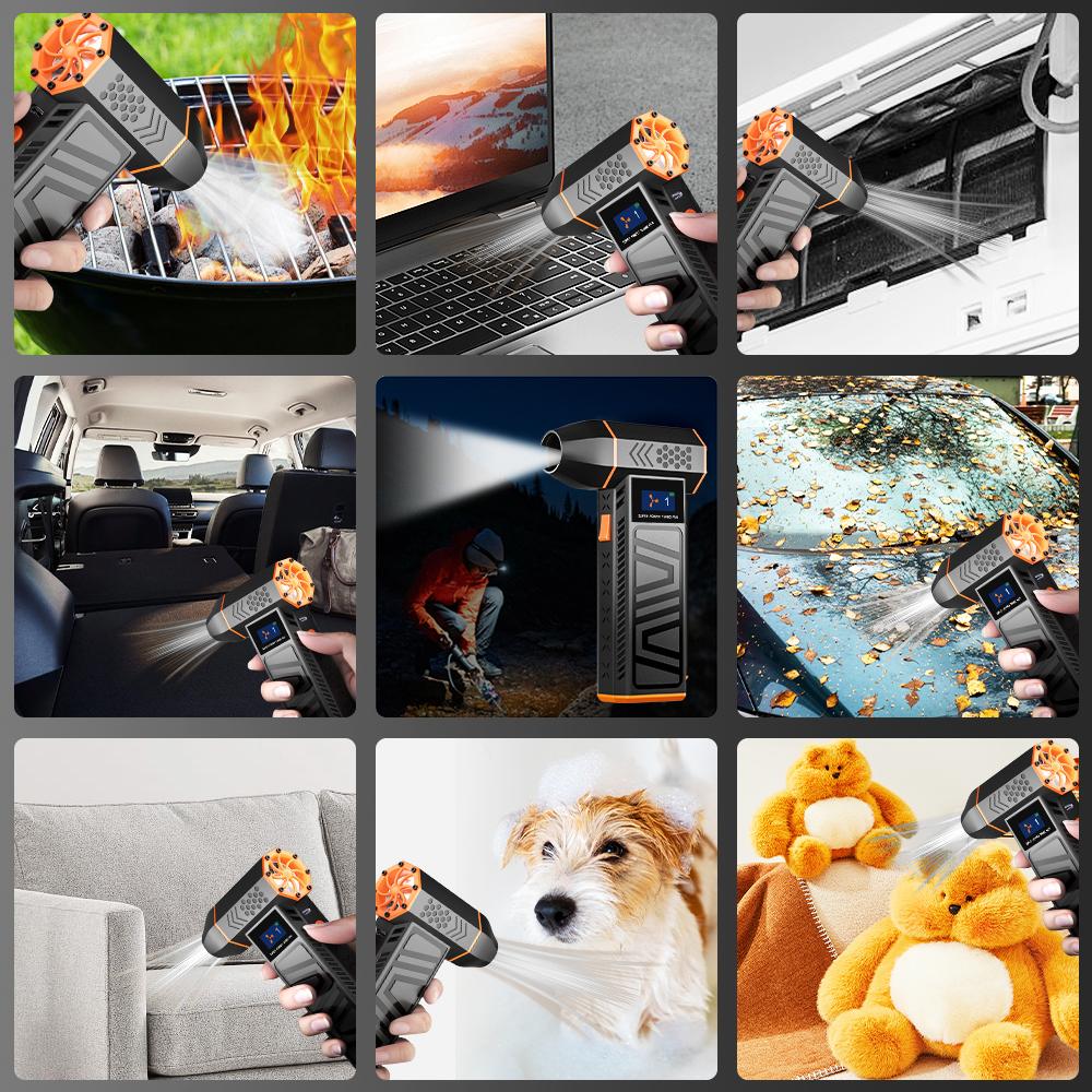 Автомобильные аксессуары 3-ступенчатый регулируемый портативный очиститель воздуха инструмент турбореактивный вентилятор Type-C зарядка 130000 об/мин электрический воздушный пылесос для автомобиля снегоочиститель