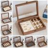 Velvet Jewelry Organizer Elegant Ring Display Holder Convenient Wood Jewelry Box  Desk