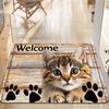 1Pcs Anti Fatigue Kitchen Rugs, Adorable Kitten Print Waterproof Non-Slip Thick Cushioned Kitchen Mat Heavy Duty Comfort Standing Mat for Kitchen