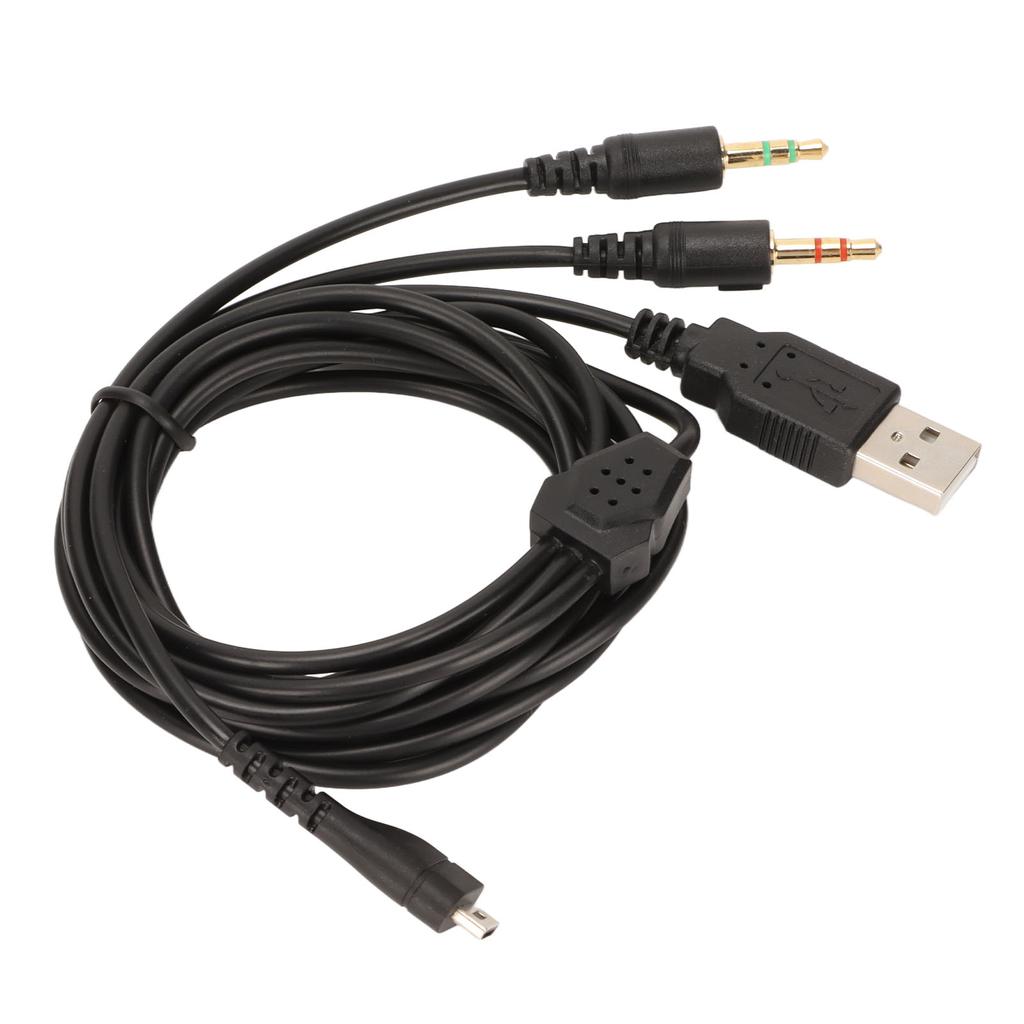 Headphone Cable 3 In 1 Plugs Replacement Gaming Headset Cord with Light for Steelseries Arctis 3 5