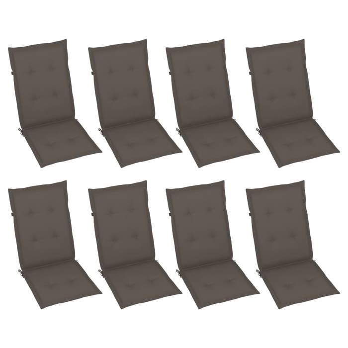 Maison Exclusive - Chaises inclinables de jardin et coussins lot de 8 Gris Acacia