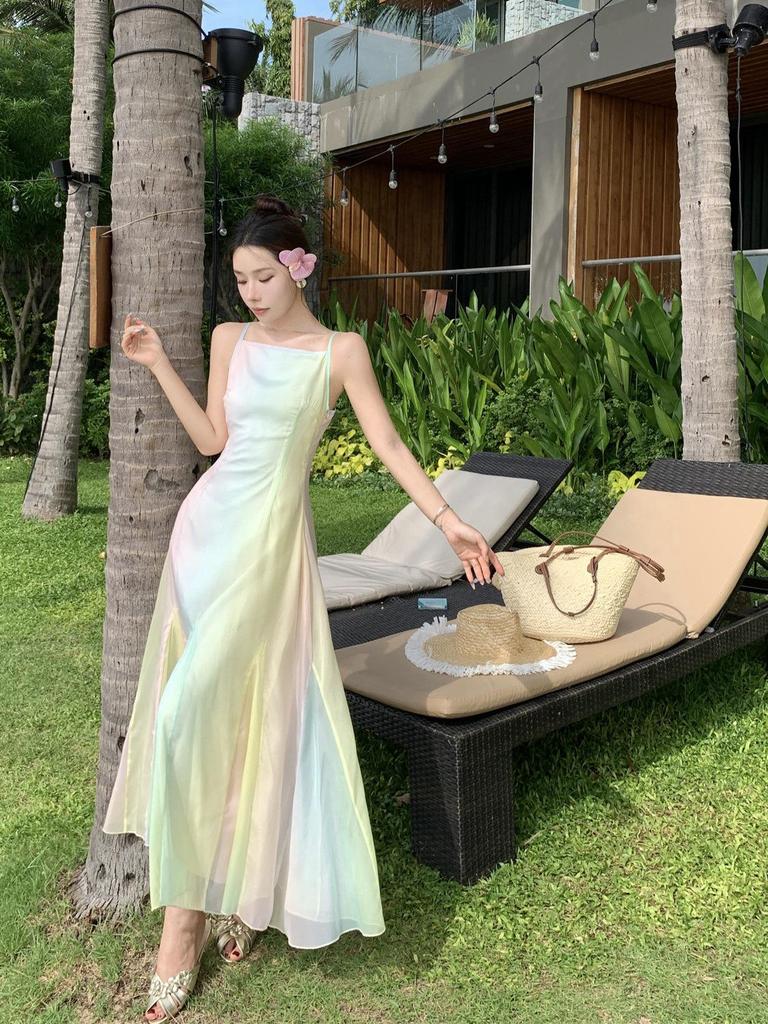 French Style Summer Fairy Suspender Dress for Women - Beach Vacation