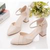 2025 остроносые сандалии из мягкой кожи женские летние новые с сумкой на носке и ремешком на одной пряжке на высоком каблуке полые одинарные туфли женские