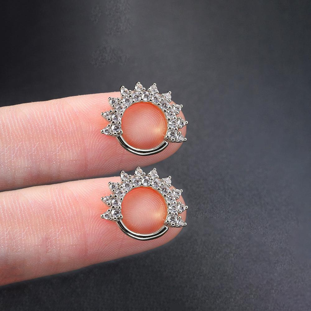 2 шт., минимальные серьги из нержавеющей стали с цирконом, женские и мужские спиральные серьги для козелка, хряща, раковины Daith, ювелирные изделия для пирсинга ушей